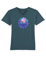 Aquarius Astrological Sign/AQUARIUS/Zodiac Tricou mânecă scurtă guler V Bărbat Presenter