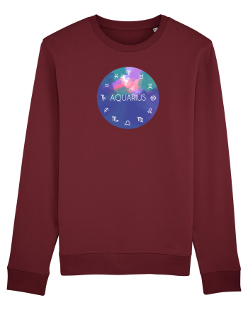 Aquarius Astrological Sign/AQUARIUS/Zodiac Burgundy