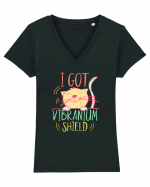 Am scut de vibranium. Pentru iubitorii de pisici  Tricou mânecă scurtă guler V Damă Evoker
