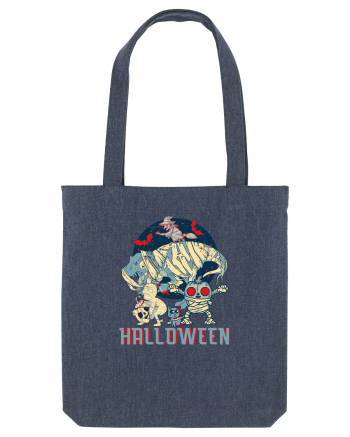 De Halloween vintage cu dinozauri, pisici si mumii si vrajitoare Midnight Blue