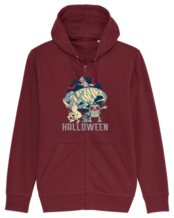 De Halloween vintage cu dinozauri, pisici si mumii si vrajitoare Burgundy