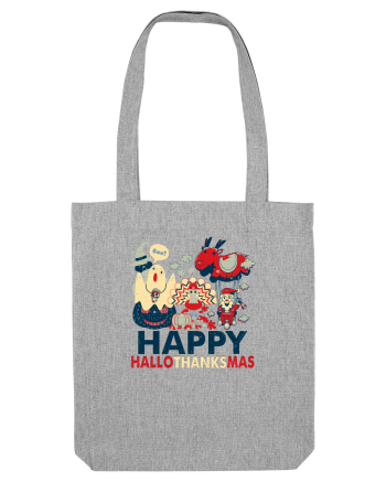 Halloween Thanksgiving si Craciunul. Design retro 3 in 1 Heather Grey
