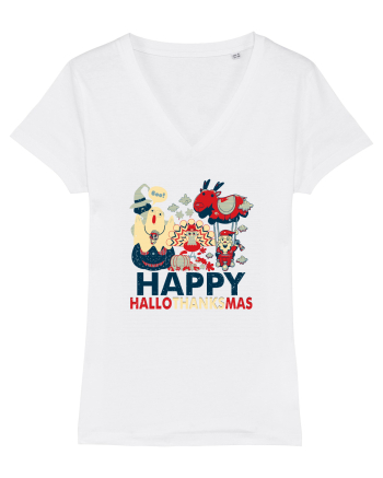 Halloween Thanksgiving si Craciunul. Design retro 3 in 1 White