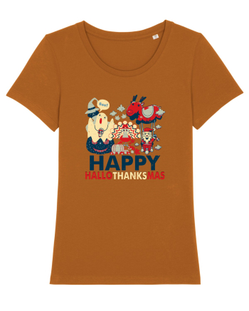 Halloween Thanksgiving si Craciunul. Design retro 3 in 1 Roasted Orange