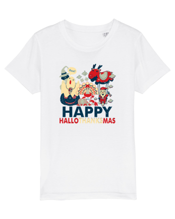 Halloween Thanksgiving si Craciunul. Design retro 3 in 1 White