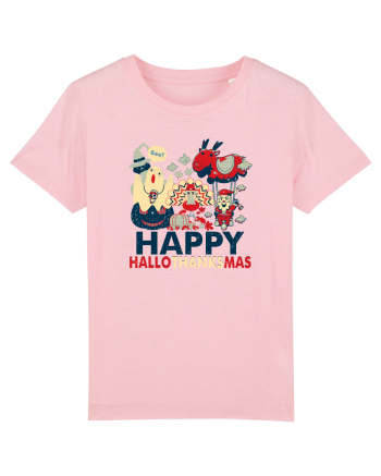 Halloween Thanksgiving si Craciunul. Design retro 3 in 1 Cotton Pink