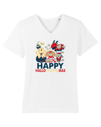 Halloween Thanksgiving si Craciunul. Design retro 3 in 1 White