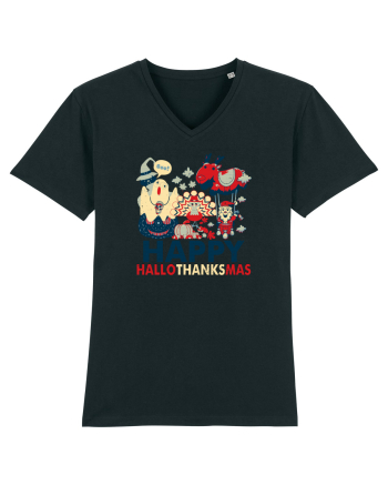 Halloween Thanksgiving si Craciunul. Design retro 3 in 1 Black