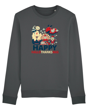 Halloween Thanksgiving si Craciunul. Design retro 3 in 1 Anthracite
