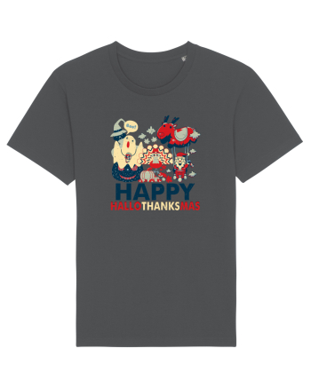 Halloween Thanksgiving si Craciunul. Design retro 3 in 1 Anthracite