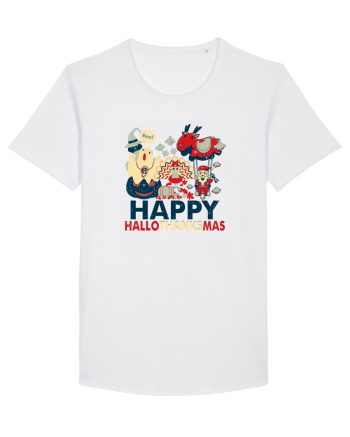 Halloween Thanksgiving si Craciunul. Design retro 3 in 1 White
