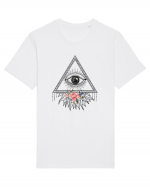 Ochi Floral Piramida Tricou mânecă scurtă Unisex Rocker