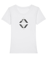 Vintage Triangle Tricou mânecă scurtă guler larg fitted Damă Expresser