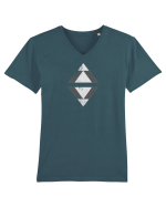 Vintage Triangle Tricou mânecă scurtă guler V Bărbat Presenter