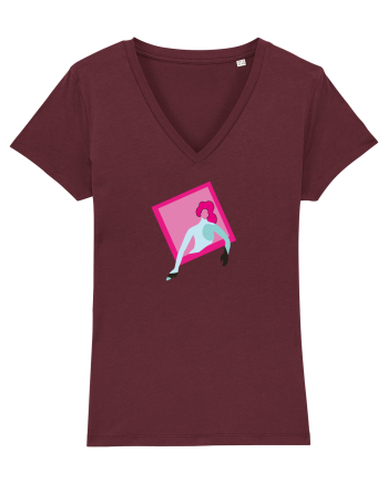Funky Mona Lisa Burgundy