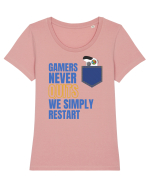 Gamers never quits Tricou mânecă scurtă guler larg fitted Damă Expresser