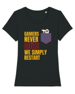 Gamers never quits Tricou mânecă scurtă guler larg fitted Damă Expresser