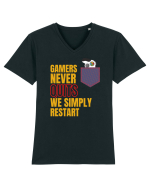 Gamers never quits Tricou mânecă scurtă guler V Bărbat Presenter