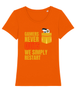 Gamers never quits Tricou mânecă scurtă guler larg fitted Damă Expresser