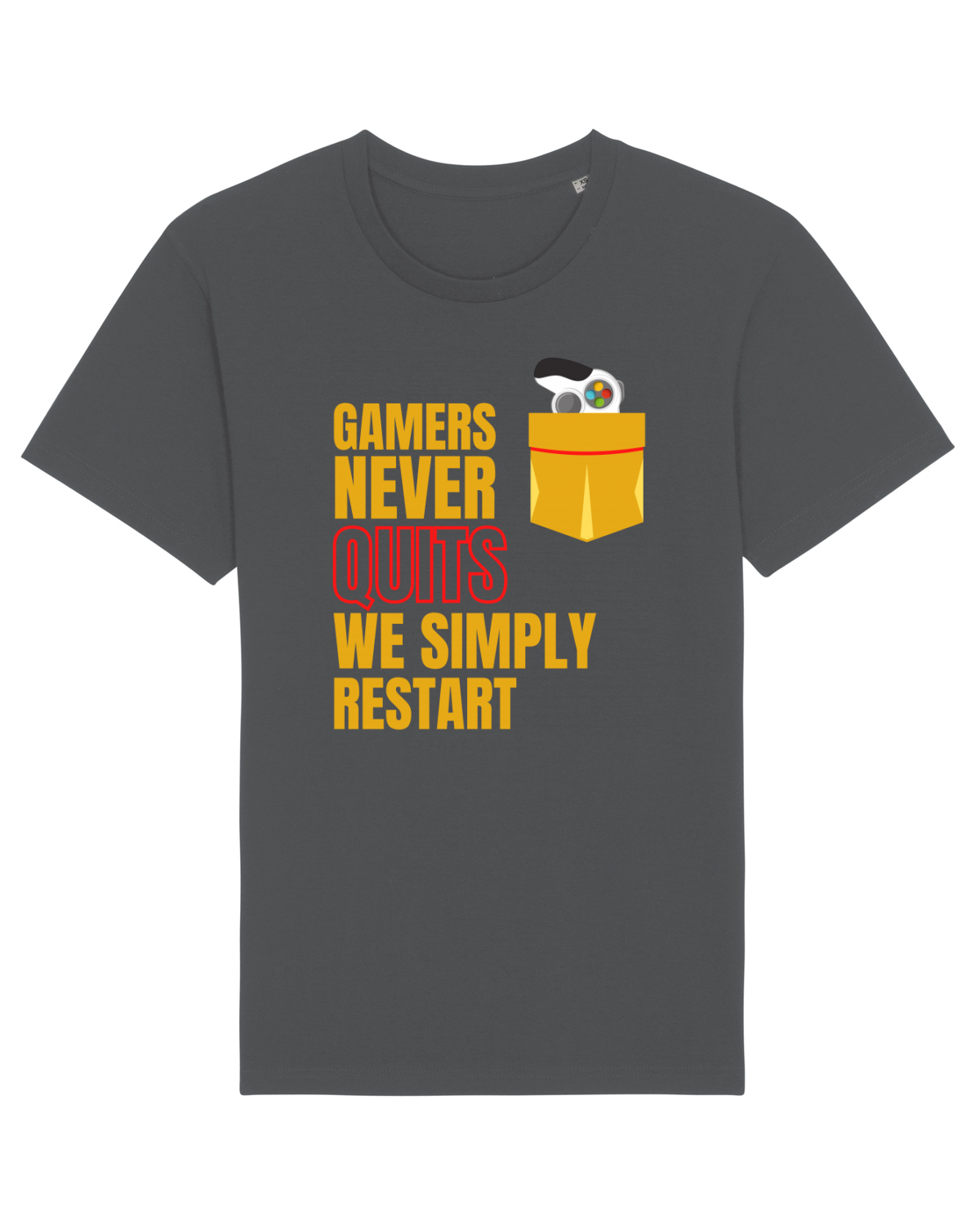 Tricou mânecă scurtă Unisex Rocker Anthracite