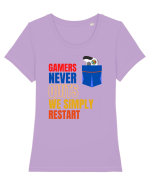Gamers never quits Tricou mânecă scurtă guler larg fitted Damă Expresser