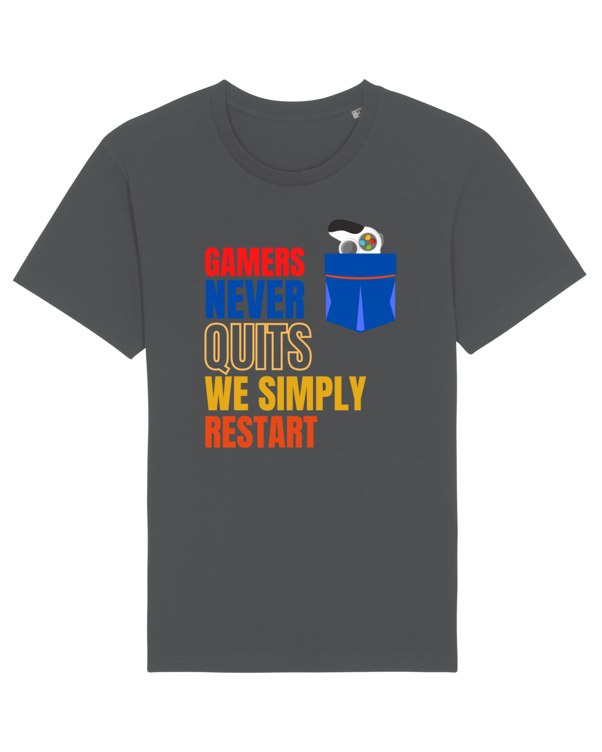 Tricou mânecă scurtă Unisex Rocker Anthracite