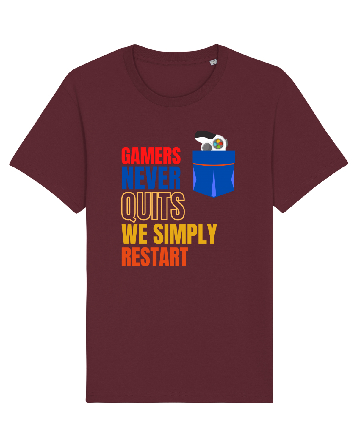 Tricou mânecă scurtă Unisex Rocker Burgundy