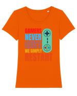 Gamers never quits Tricou mânecă scurtă guler larg fitted Damă Expresser