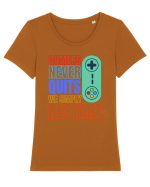Gamers never quits Tricou mânecă scurtă guler larg fitted Damă Expresser