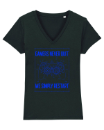 Gamers never quits Tricou mânecă scurtă guler V Damă Evoker