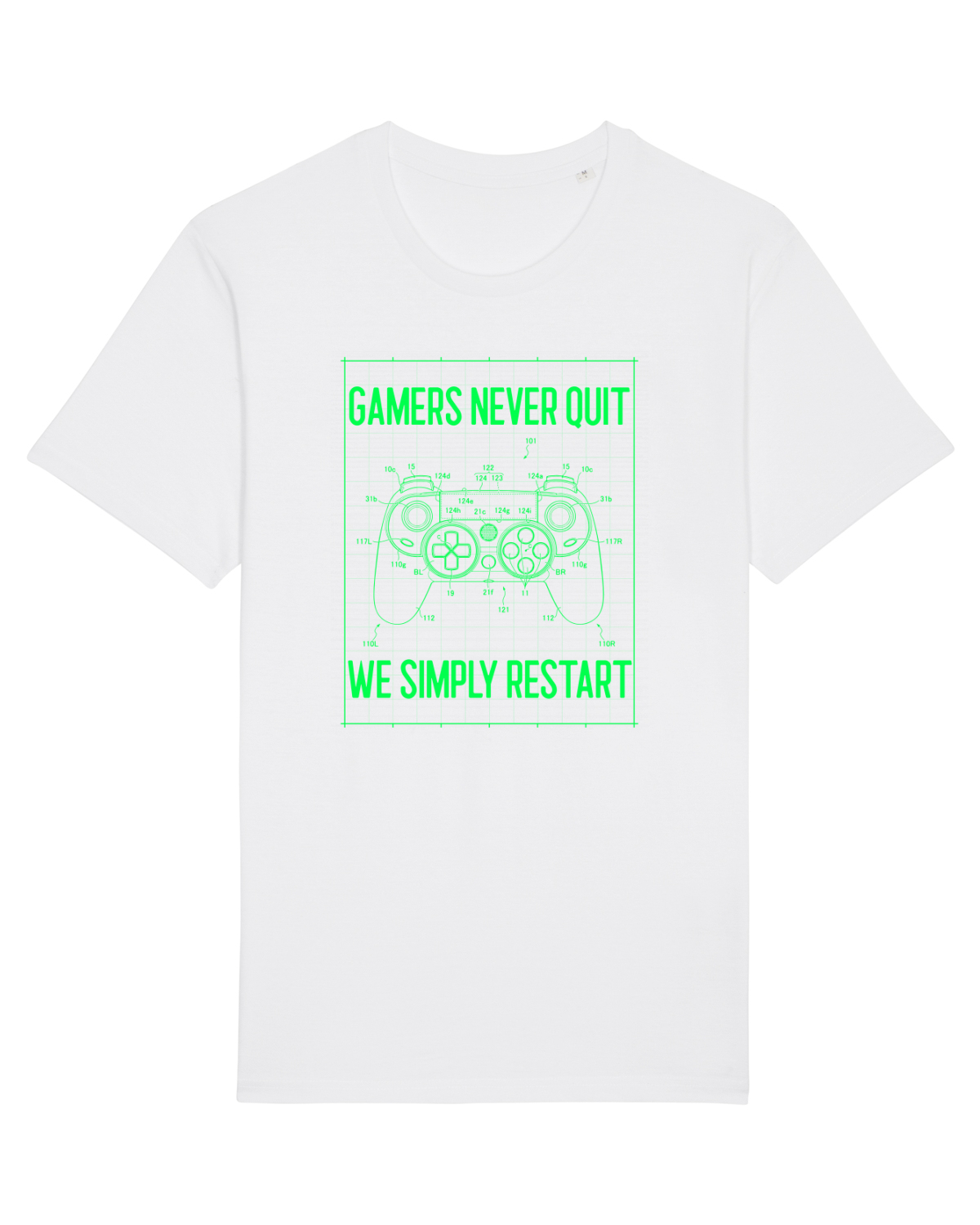 Tricou mânecă scurtă Unisex Rocker White