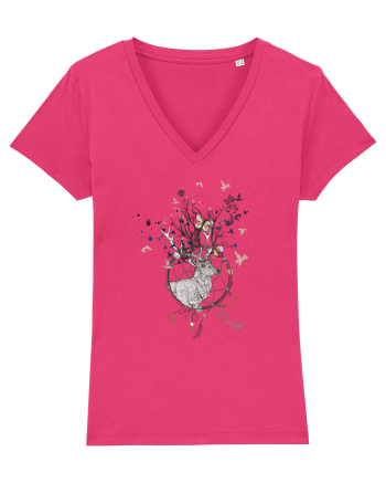 Cerb Floral in Dreamcatcher Natural Raspberry