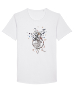 Cerb Floral in Dreamcatcher Natural Tricou mânecă scurtă guler larg Bărbat Skater