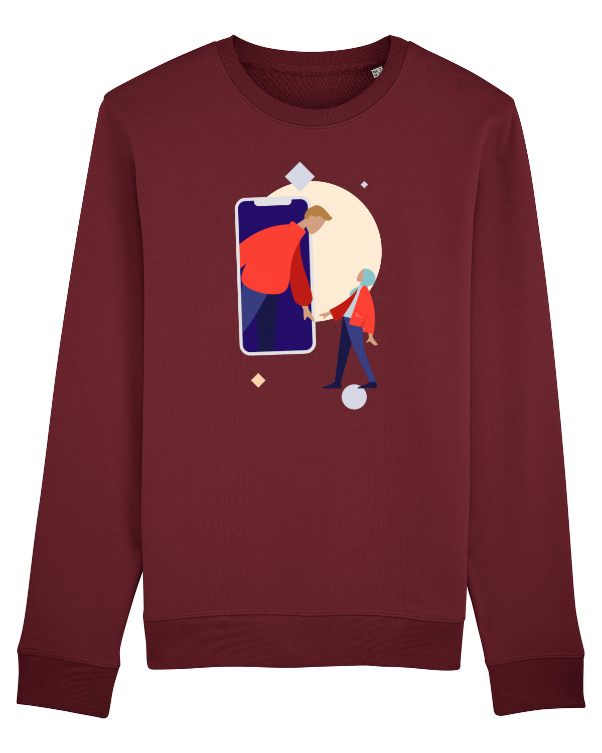 Bluză mânecă lungă Unisex Rise Burgundy