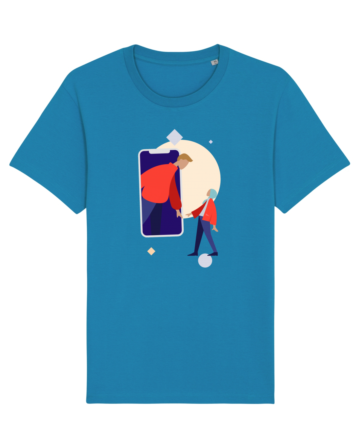 Tricou mânecă scurtă Unisex Rocker Azur