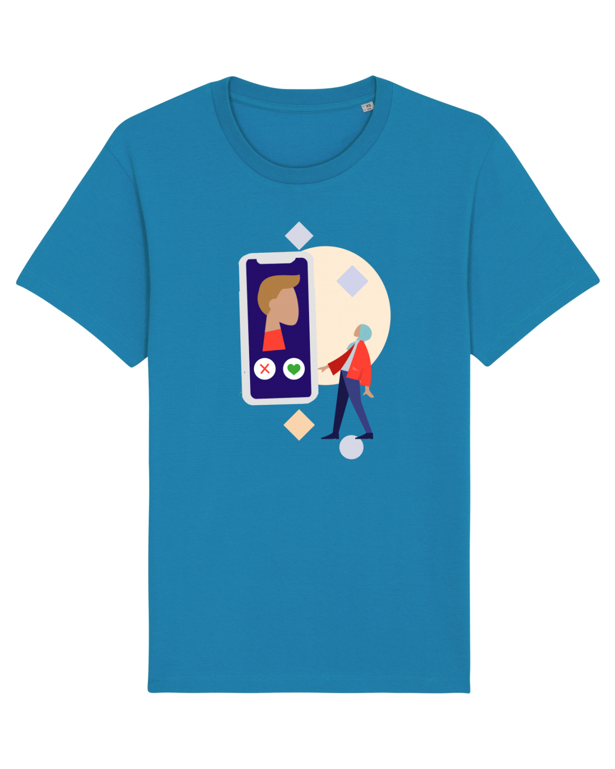 Tricou mânecă scurtă Unisex Rocker Azur