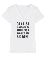 Dimineața Tricou mânecă scurtă guler V Damă Evoker