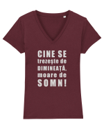 Dimineața Tricou mânecă scurtă guler V Damă Evoker