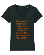 Drepturile si libertatile fundamentale Tricou mânecă scurtă guler V Damă Evoker