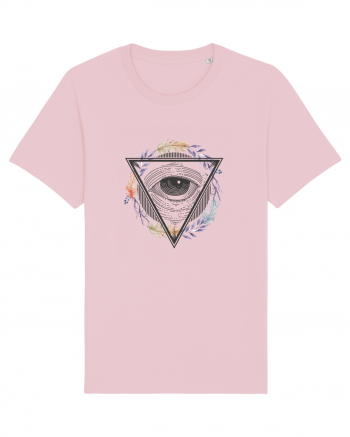 Ochi în Triunghi cu Pene Cotton Pink