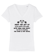 New puppy poop Tricou mânecă scurtă guler V Damă Evoker