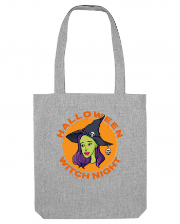 Halloween Witch Night Green Face Witch Heather Grey