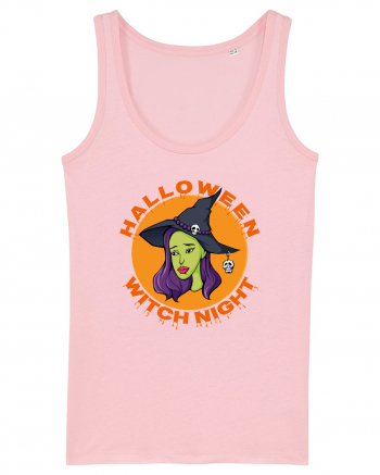 Halloween Witch Night Green Face Witch Cotton Pink