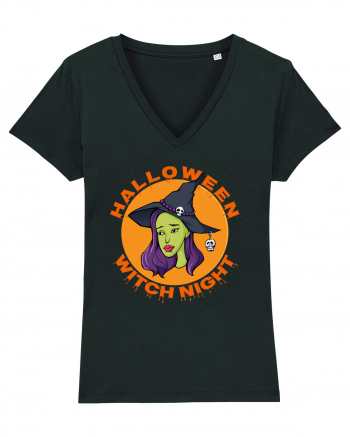 Halloween Witch Night Green Face Witch Black