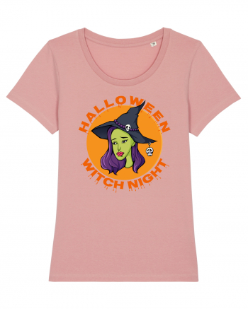 Halloween Witch Night Green Face Witch Canyon Pink