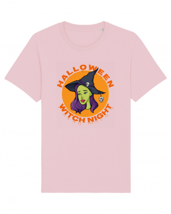 Halloween Witch Night Green Face Witch Cotton Pink