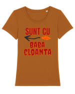Sunt cu Baba Cloanta Tricou mânecă scurtă guler larg fitted Damă Expresser
