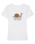 Mai bine mai târziu decât niciodată Tricou mânecă scurtă guler larg fitted Damă Expresser