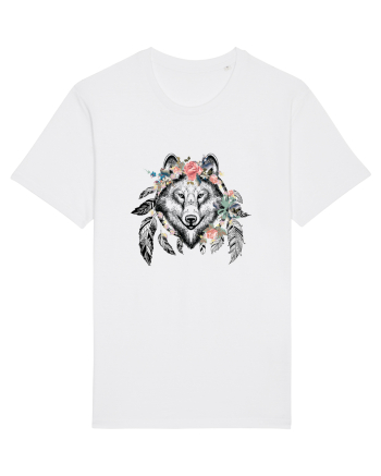 Lup Floral cu Pene White