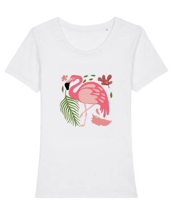 Pink Flamingo White